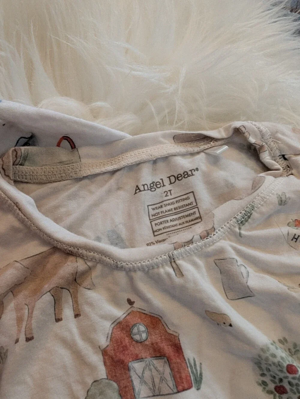 Bundle! Angel Dear Blue Cream Farm Dogs Pajama Set Footies 24 Months 18-24 Month